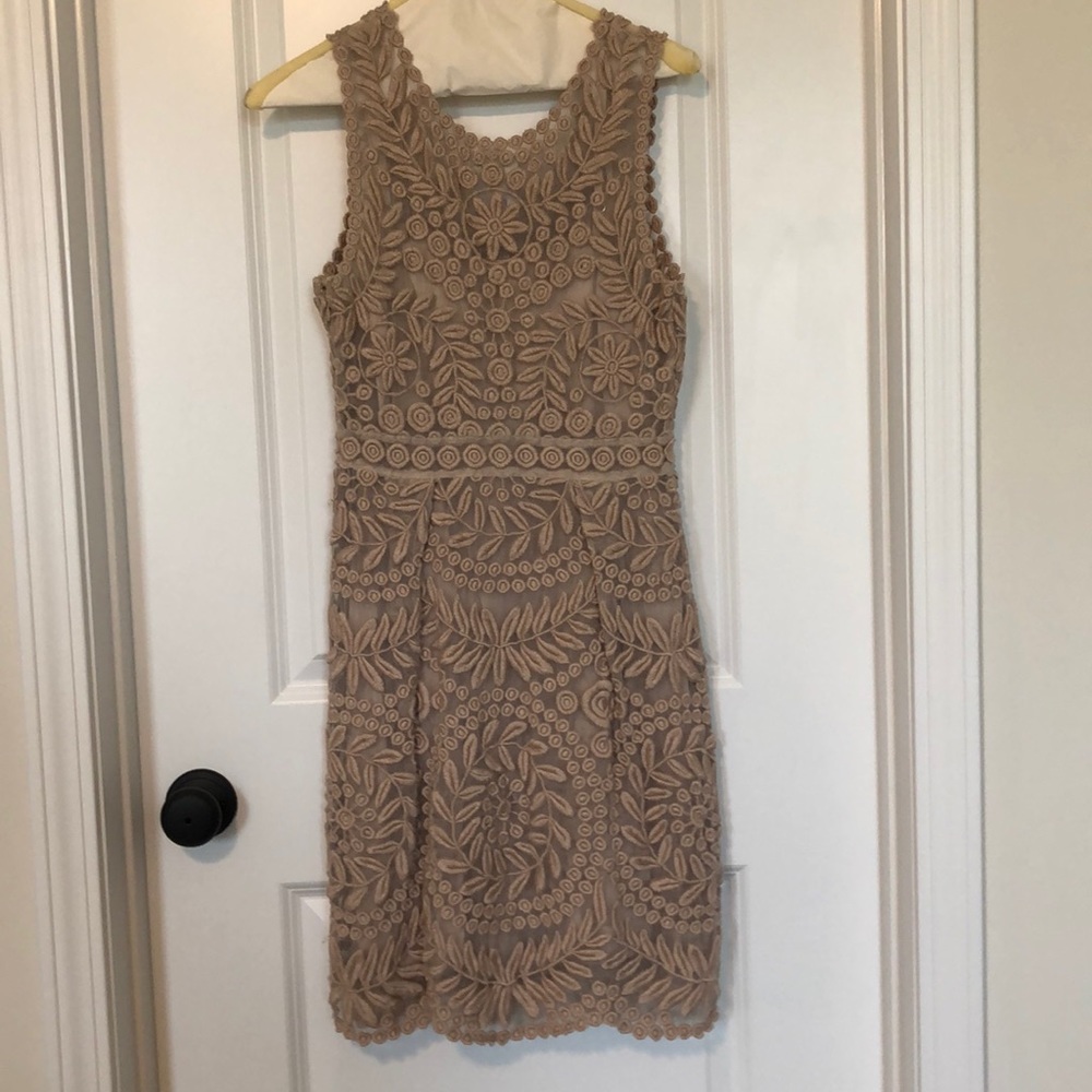 Yoana Baraschi blush Lace dress Sz 0 EUC - Picture 5 of 5